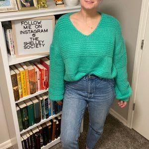 NWT Tularosa turquoise green knit sweater